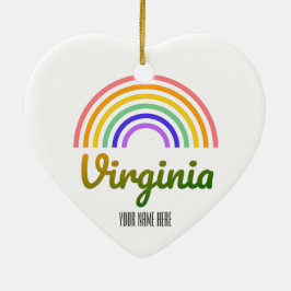 Virginia - West Virginia - Richmond - Rainbow Keramisch Ornament