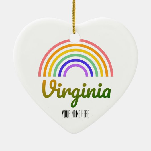 Virginia - West Virginia - Richmond - Rainbow Keramisch Ornament (Achterkant)