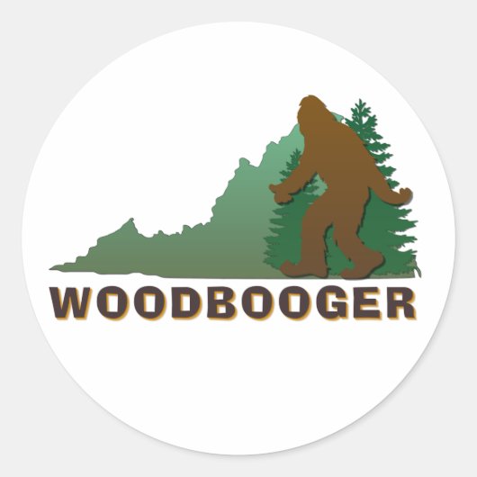Virginia Woodbooger Ronde Sticker (Voorkant)
