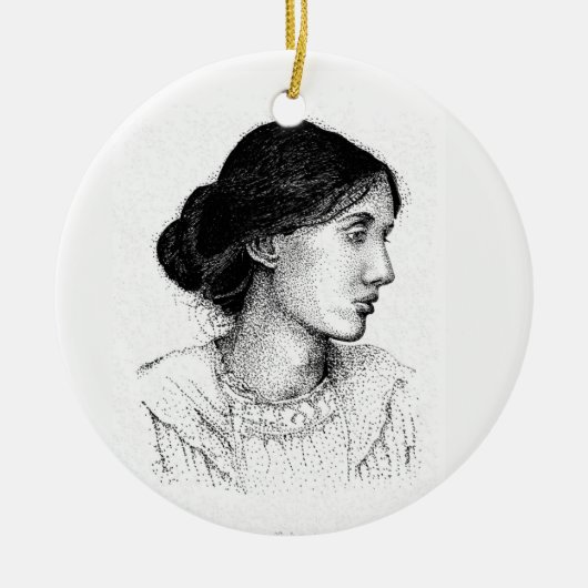 Virginia Woolf 2004 Ink Drawing!! Keramisch Ornament (Voorkant)