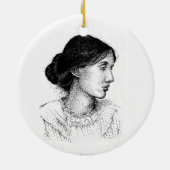 Virginia Woolf 2004 Ink Drawing!! Keramisch Ornament (Achterkant)