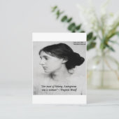 Virginia Woolf Anonymous was een vrouwencitaat Briefkaart (Staand voorkant)