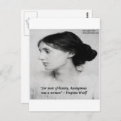 Virginia Woolf Anonymous was een vrouwencitaat Briefkaart (Voorkant / Achterkant)