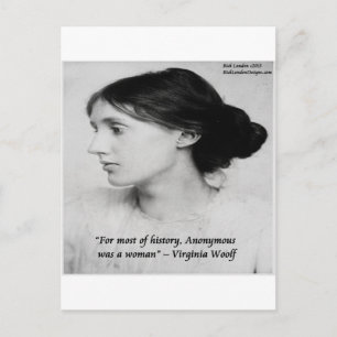 Virginia Woolf Anonymous was een vrouwencitaat Briefkaart