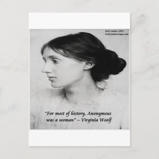 Virginia Woolf Anonymous was een vrouwencitaat Briefkaart (Voorkant)