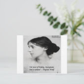 Virginia Woolf Anonymous was een vrouwencitaat Briefkaart (Staand voorkant)