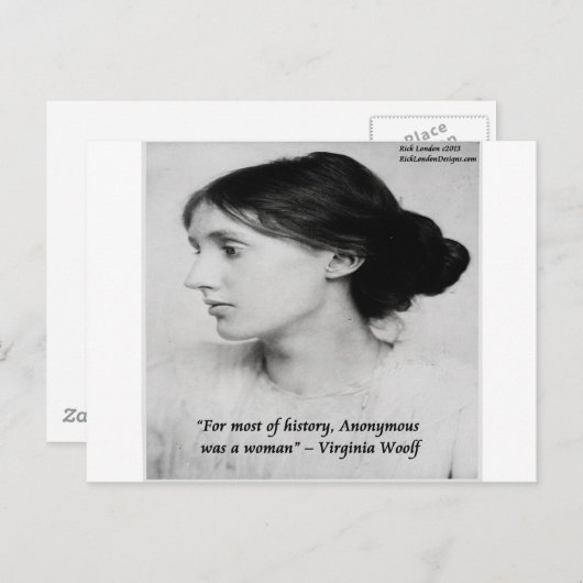 Virginia Woolf Anonymous was een vrouwencitaat Briefkaart (Voorkant / Achterkant)