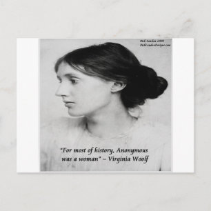 Virginia Woolf Anonymous was een vrouwencitaat Briefkaart
