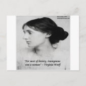 Virginia Woolf Anonymous was een vrouwencitaat Briefkaart (Voorkant)