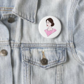 Virginia Woolf Button Pin (In situ)