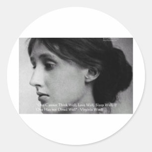 Virginia Woolf Eet/Liefhebber Goed Liefde Citaat C Ronde Sticker