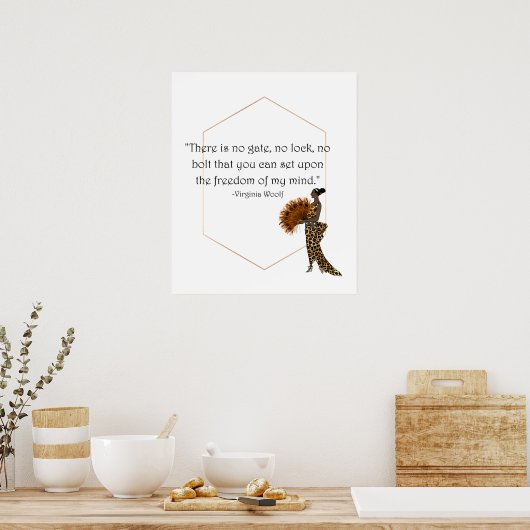 Virginia Woolf Freedom Quote Poster (Keuken)