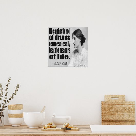 Virginia Woolf Ghovaals Roll Quote Poster (Keuken)