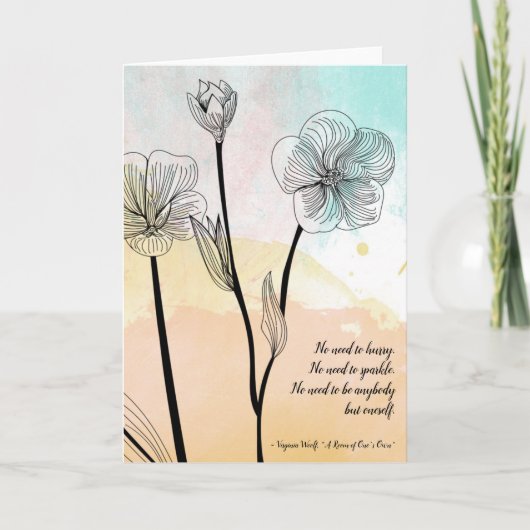 Virginia Woolf hoeft niet te overhaast een lege Qu Kaart (Voorkant)