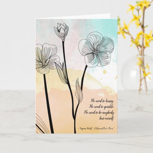 Virginia Woolf hoeft niet te overhaast een lege Qu Kaart (Gele Bloem)