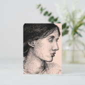 Virginia Woolf Ink Drawing Colorized Briefkaart (Staand voorkant)