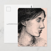 Virginia Woolf Ink Drawing Colorized Briefkaart (Voorkant / Achterkant)