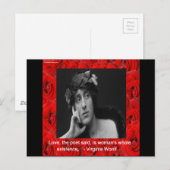 Virginia Woolf & Liefdescitaat Briefkaart (Voorkant / Achterkant)
