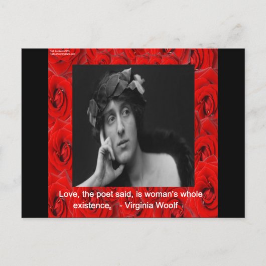 Virginia Woolf & Liefdescitaat Briefkaart (Voorkant)