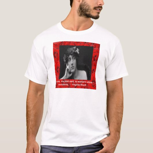 Virginia Woolf & Liefdescitaat T-shirt (Voorkant)
