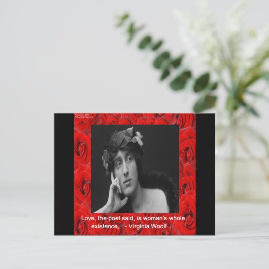 Virginia Woolf & Love Quote Briefkaart (Staand voorkant)
