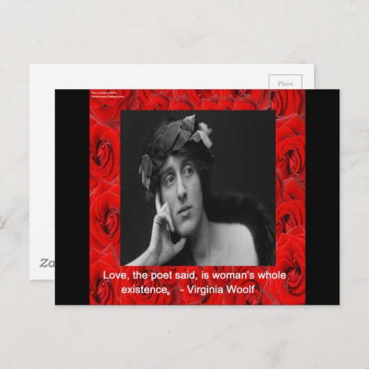 Virginia Woolf & Love Quote Briefkaart (Voorkant / Achterkant)