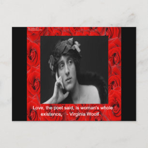 Virginia Woolf & Love Quote Briefkaart