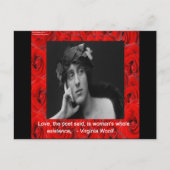 Virginia Woolf & Love Quote Briefkaart (Voorkant)