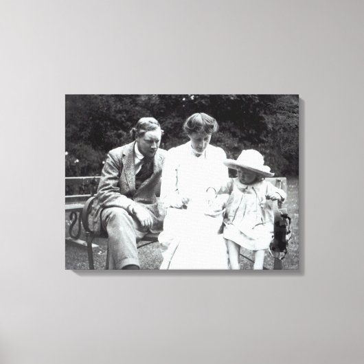Virginia Woolf met Clive en Julian Bell, 1910 Canvas Afdruk (Voorkant)