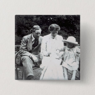 Virginia Woolf met Clive en Julian Bell, 1910 Vierkante Button 5,1 Cm