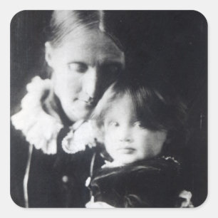 Virginia Woolf, met haar moeder Julia, 1884 Vierkante Sticker