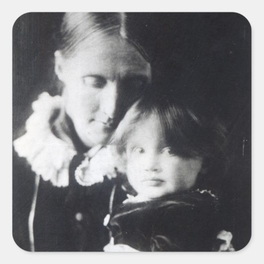 Virginia Woolf, met haar moeder Julia, 1884 Vierkante Sticker (Voorkant)