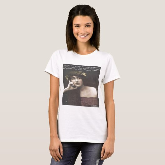 Virginia Woolf Open Mind Quote T-shirt (Voorkant volledig)