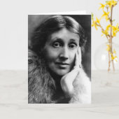 Virginia Woolf Portrait Kaart (Gele Bloem)
