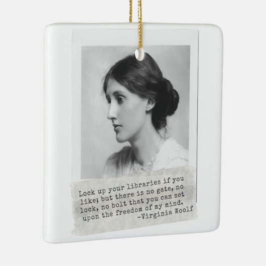 Virginia Woolf Quote - Icons of Women's History Keramisch Ornament (Rechts)