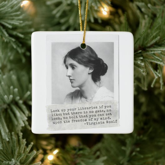 Virginia Woolf Quote - Icons of Women's History Keramisch Ornament (Boom)
