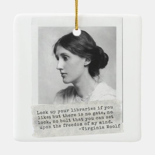 Virginia Woolf Quote - Icons of Women's History Keramisch Ornament (Achterkant)