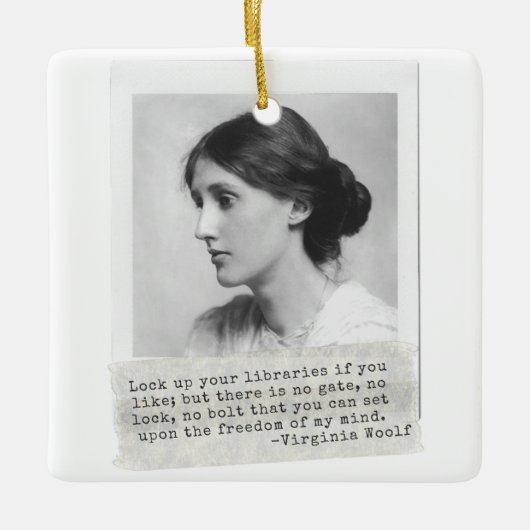 Virginia Woolf Quote - Icons of Women's History Keramisch Ornament (Voorkant)