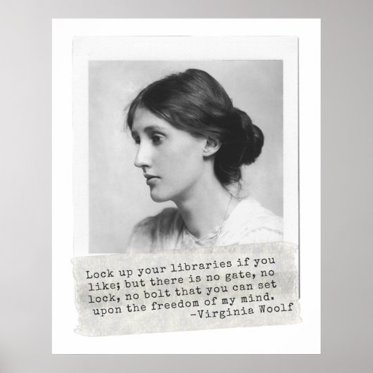 Virginia Woolf Quote - Icons of Women's History Poster (Voorkant)