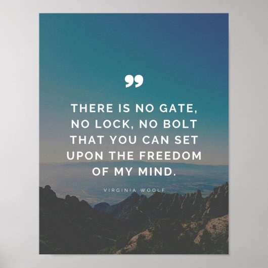 Virginia Woolf Quote over vrijheid Poster (Voorkant)