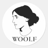 Virginia Woolf Ronde Sticker (Voorkant)