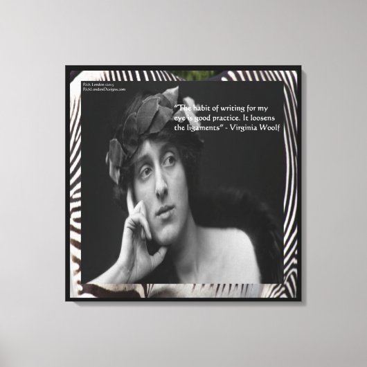 Virginia Woolf & Schrijverscitaat WrappedCanvas Pr Canvas Afdruk (Voorkant)