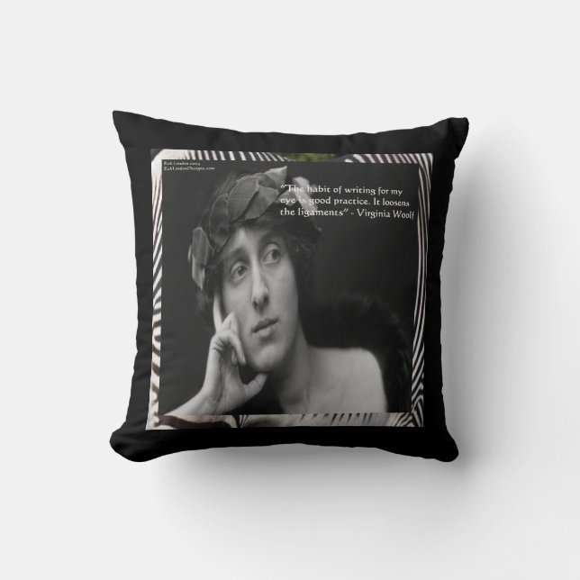 Virginia Woolf & Schrijverscitaten Katoenen Kussen (Voorkant)