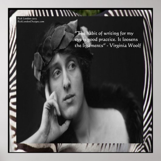 Virginia Woolf & Schrijversquote Poster (Voorkant)