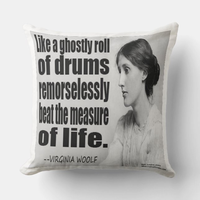Virginia Woolf Spookachtige Rol Grote Worp Kussen (Voorkant)