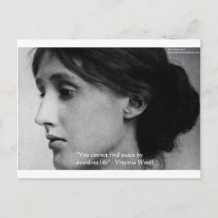 Virginia Woolf "Vind vrede" Wijsheid Citaat Cadeau Briefkaart