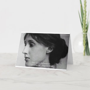 Virginia Woolf "Vind vrede" Wijsheid Citaat Cadeau Kaart