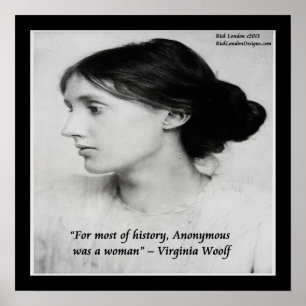 Virginia Woolf Vrouw Was Anoniem Quote Poster
