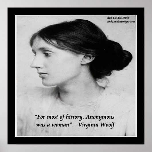 Virginia Woolf Vrouw Was Anoniem Quote Poster (Voorkant)