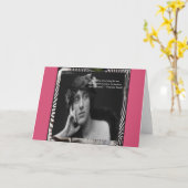 Virginia Woolf W/Zebra Stripes Writing Quote Kaart (Gele Bloem)